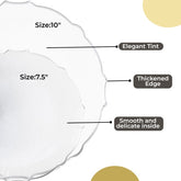 Clear/Silver Petal Plates Combo Pack | 40/40